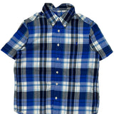 Age 10-12 Ralph Lauren Checked Short Sleeve Shirt - Medium Blue Cotton