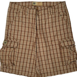 Lee Checked Cargo Shorts - 38W 10L Beige Cotton