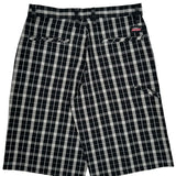 Dickies Checked Carpenter Shorts - 32W 11L Black Cotton