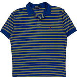 Polo By Ralph Lauren Striped Polo Shirt - Large Blue Cotton
