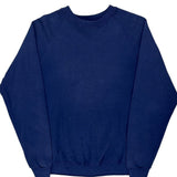 90S Blank Made In USA Sturdy Sweats Sweatshirt - Large Blue Cotton