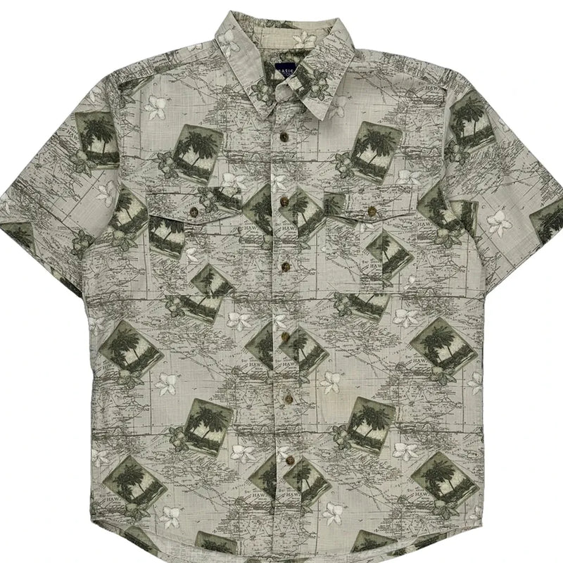 Basic Editions Hawaiian Shirt - Medium Multicoloured Cotton