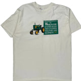 John Deere Hanes Single Stitch T-Shirt - XL White Cotton Blend