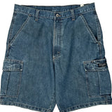 Wrangler Cargo Shorts - 34W 9L Blue Cotton Blend