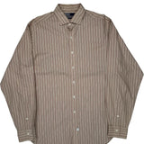 Polo By Ralph Lauren Striped Shirt - Large Beige Cotton