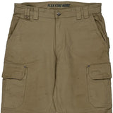 Flex Fire Hose Duluth Cargo Shorts - 36W 13L Khaki Cotton