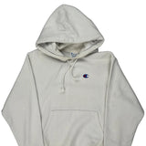Vintage Reverse Weave Champion Hoodie - Medium White Cotton