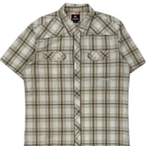 Quiksilver Checked Short Sleeve Shirt - Large Brown Cotton