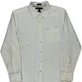 Tommy Hilfiger Striped Shirt - Large White Cotton