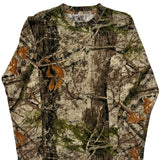 Hunting Zone Camo Long Sleeve T-Shirt - Medium Khaki Cotton