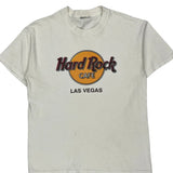Las Vegas Hard Rock Cafe Graphic T-Shirt - Large White Cotton