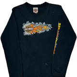 Age 16 Harley Davidson Graphic Long Sleeve T-Shirt - XL Black Cotton