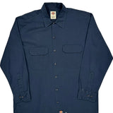 Dickies Shirt - Large Navy Polyester Blend
