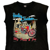 My Pride & Joy Harley Davidson Cartoon Vest - Large Black Cotton