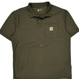 Carhartt Polo Shirt - Large Green Cotton