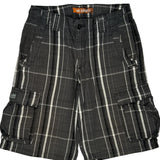 Lee Checked Cargo Shorts - 31W 11L Black & White Cotton
