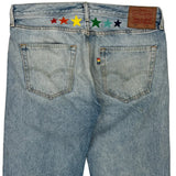 501 Levis Denim Shorts - 36W 12L Light Wash Cotton