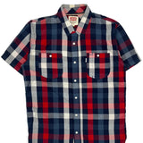 Levis Checked Short Sleeve Shirt - Medium Multicoloured Cotton