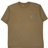 Carhartt T-Shirt - Large Brown Cotton