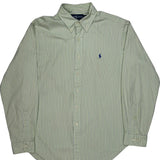 Ralph Lauren Striped Shirt - Large Green Cotton