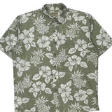 Cooke Street Floral Hawaiian Shirt - Large Khaki Cotton