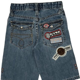 Age 7 Phat Farm Graphic Denim Shorts - Medium Blue Denim