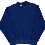 90S Blank Made In USA Bvd Sweatshirt - Large Blue Cotton Blend