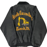 Excavating Unbranded Graphic Bomber Jacket - Large Black Polyester