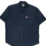 Carhartt Short Sleeve Shirt - XL Blue Cotton