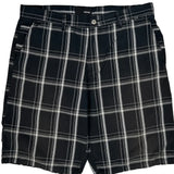 Hurley Checked Chino Shorts - 36W 10L Black Cotton