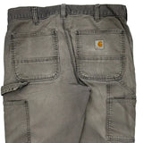 Carhartt Double Knee Carpenter Trousers - 34W 30L Grey Cotton