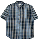 Carhartt Checked Short Sleeve Shirt - Large Black Cotton