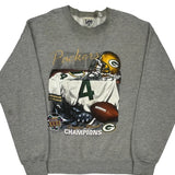 Made In USA Packers Lee Sport Nfl Sweatshirt - Large Grey Cotton