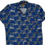 Pineapple Connection Graphic Hawaiian Shirt - Small Blue Viscose