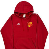 Vintage Adidas Football Hoodie - Large Red Cotton