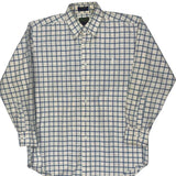 Chaps Ralph Lauren Checked Shirt - Medium Blue Cotton