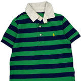 Age 3 Polo By Ralph Lauren Striped Polo Shirt - 2XS Green Cotton