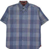 Tommy Hilfiger Checked Short Sleeve Shirt - Medium Red Cotton