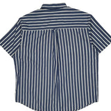Chaps Ralph Lauren Striped Short Sleeve Shirt - XL Blue Cotton