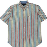 Tommy Hilfiger Striped Short Sleeve Shirt - Large Multicoloured Cotton
