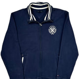 Tommy Hilfiger Striped Zip Up - Large Navy Cotton