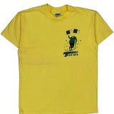 Made In USA Single Stitch 7 Threads Royal T-Shirt - Large Yellow Cotton