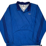Vintage Three Stripes Adidas Windbreaker - Large Blue Polyester