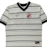 Vintage Made In USA Nike Striped Football Shirt - Large White Polyester