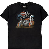 Gold Rush Harley Davidson Graphic T-Shirt - Medium Black Cotton
