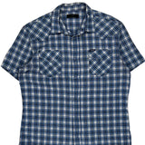 Diesel Checked Short Sleeve Shirt - Large White Cotton