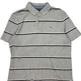 Tommy Hilfiger Striped Polo Shirt - XL Gray Cotton