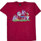 Disney Characters Mickey Unlimited Cartoon T-Shirt - Large Red Cotton