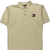 Made In USA Tommy Hilfiger Polo Shirt - Large Beige Cotton