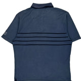 Nike Striped Polo Shirt - Medium Blue Polyester